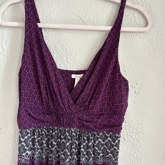 Soma Britney Maxi Patchwork Bandana Dress NEW Medium Purple Whimsigoth Milkmaid - Picture 4 of 10